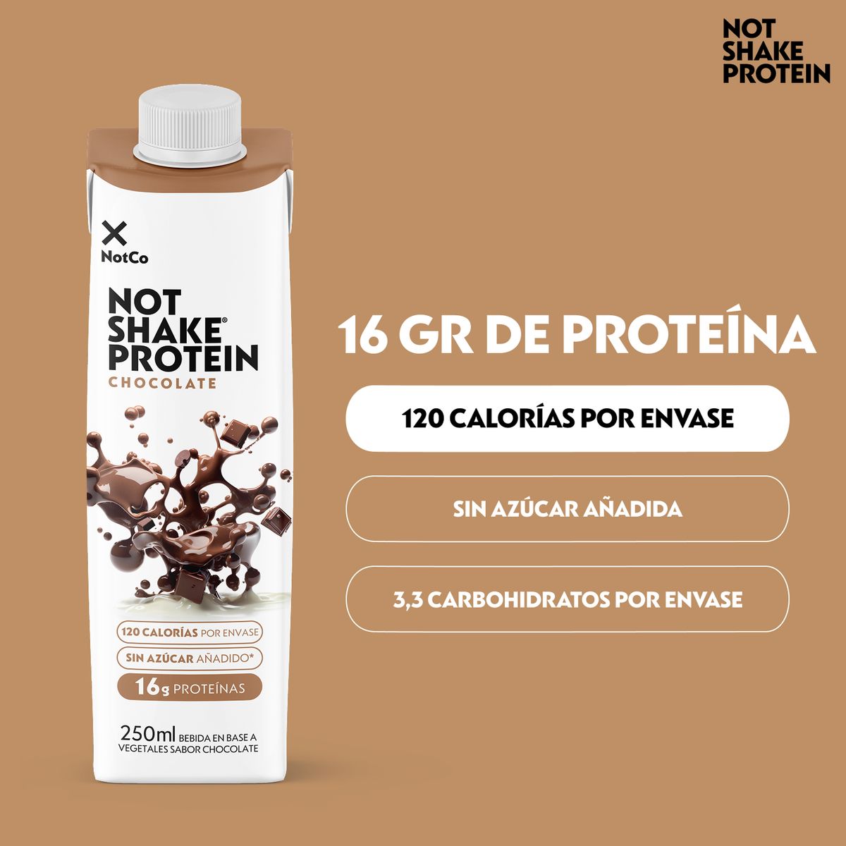 NOT SHAKE PROTEIN - Bebida Vegetal NotShake Protein Chocolate 250 ml