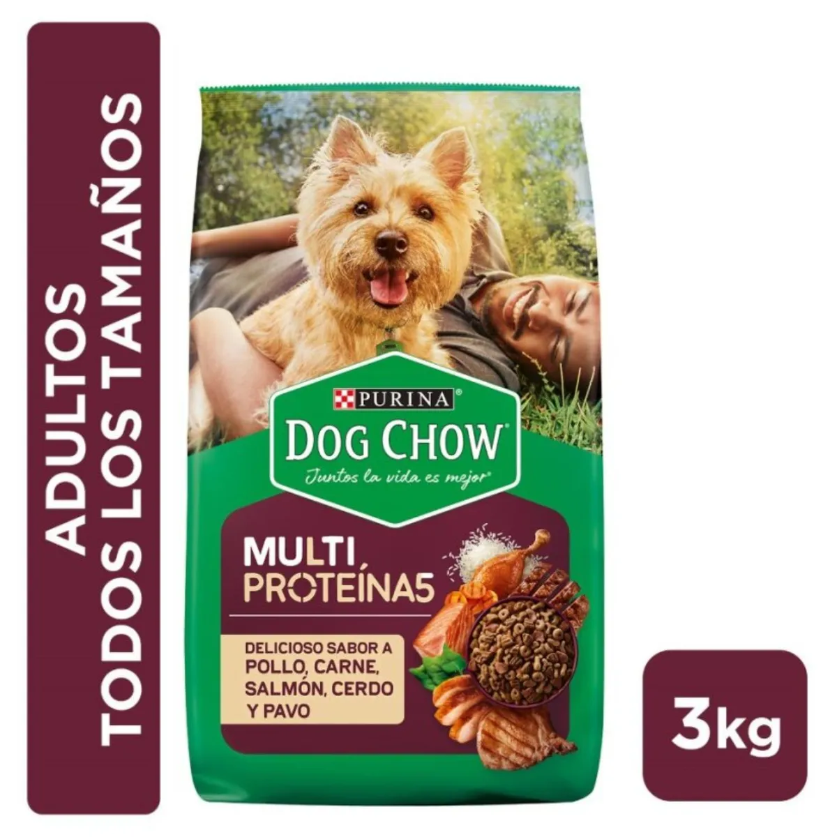 DOG CHOW - Alimento para Perro Adulto Multi Proteínas Dog Chow 3 Kg