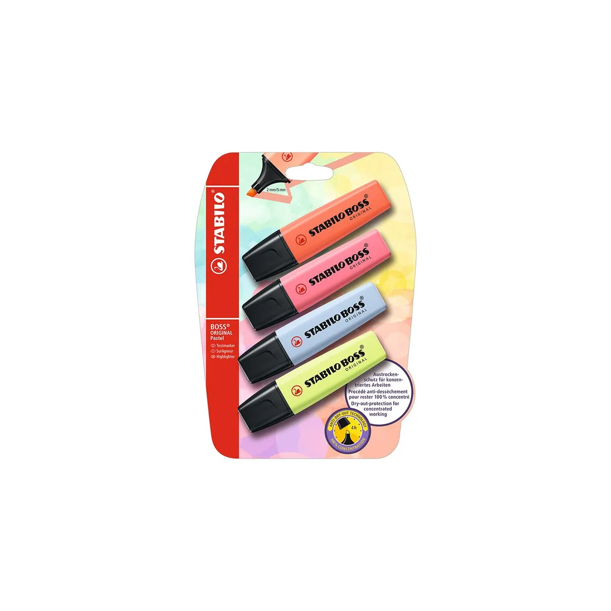 STABILO - 4 DESTACADORES STABILO BOSS PASTEL LIM CHE BLI