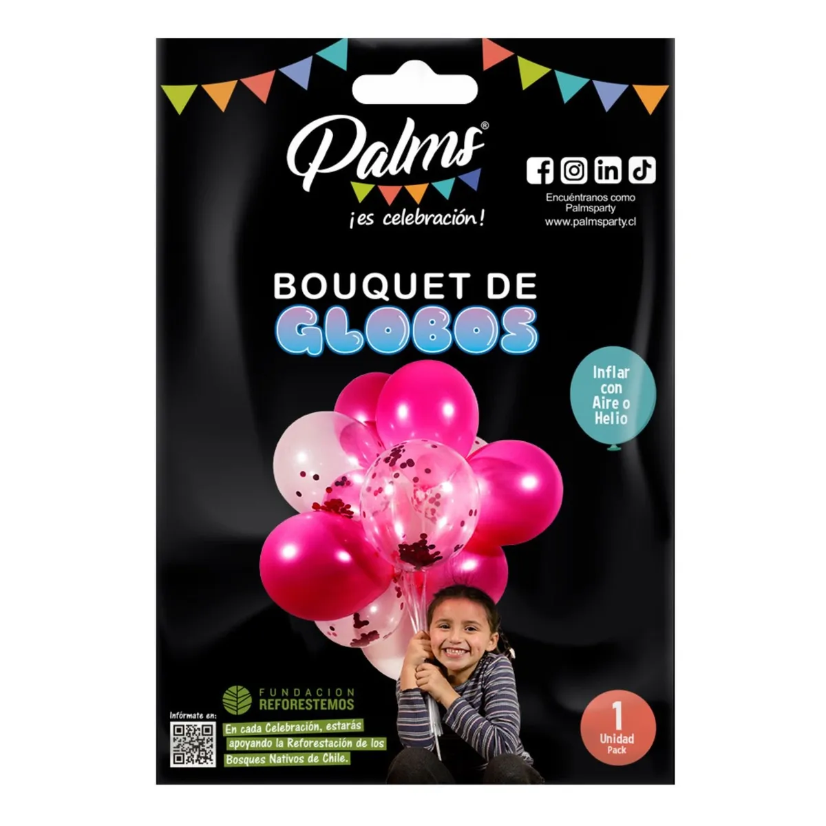 PALMS - Bouquet 10 Globos Fucsia