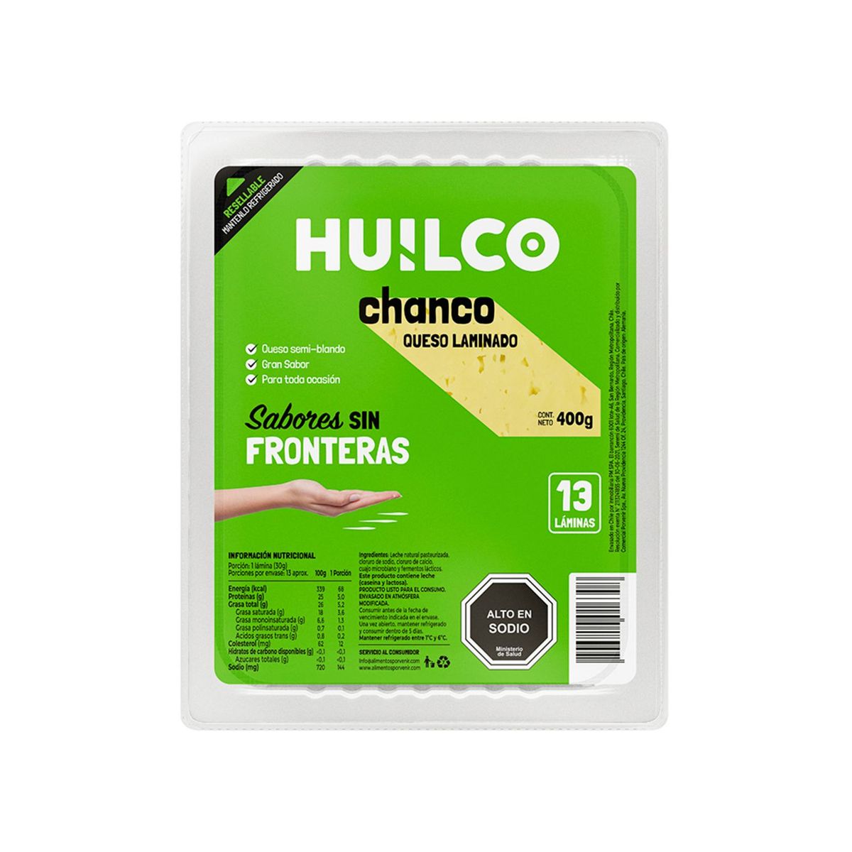 HUILCO - Queso Chanco Laminado Huilco 400 g