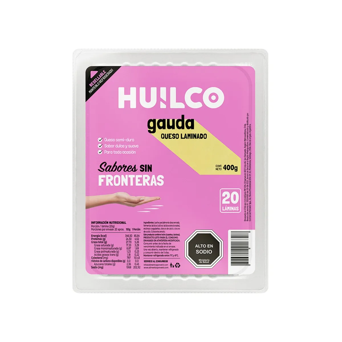 HUILCO - Queso Gauda Laminado Huilco 400 g