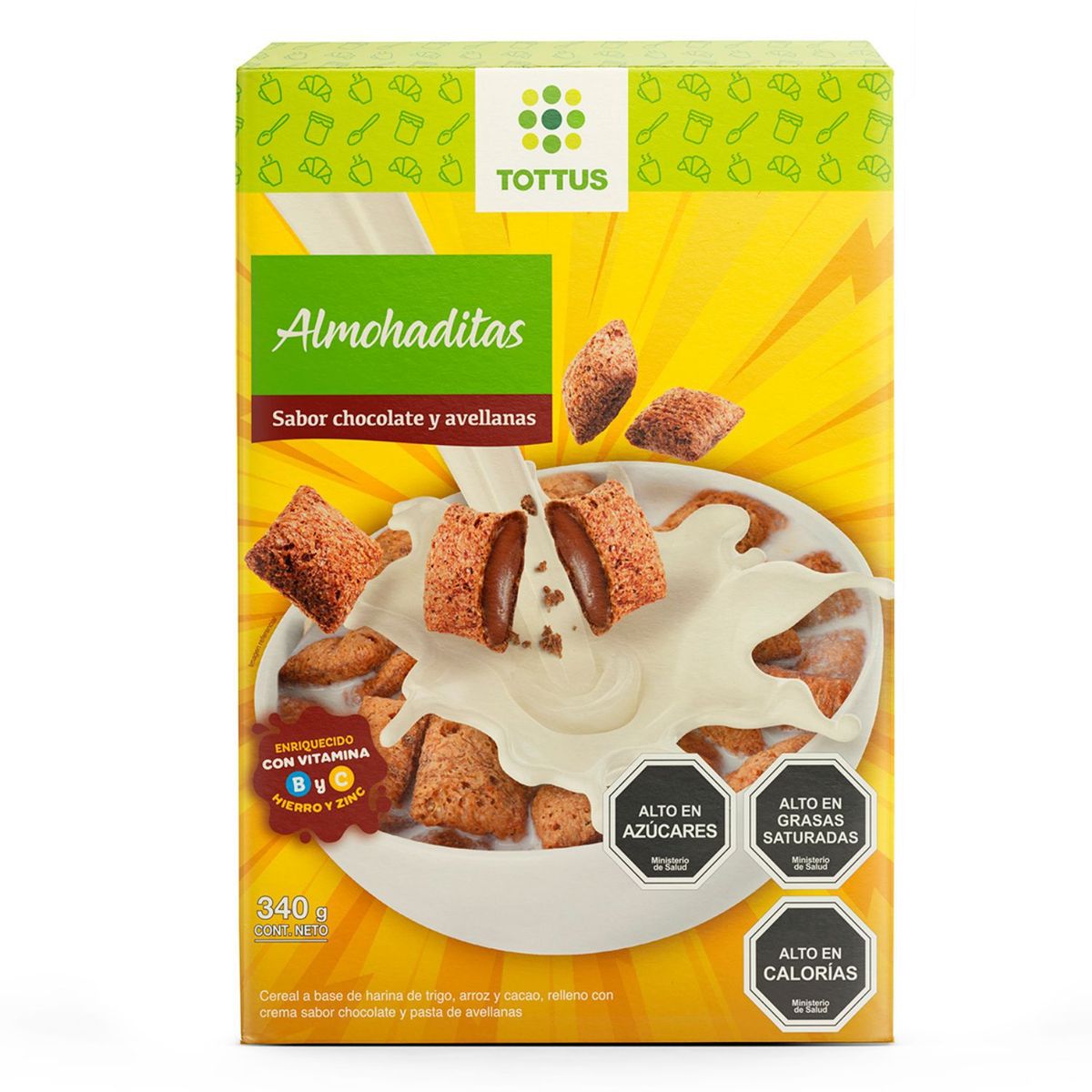 TOTTUS - Cereal Almohaditas Sabor Chocolate y Avellanas