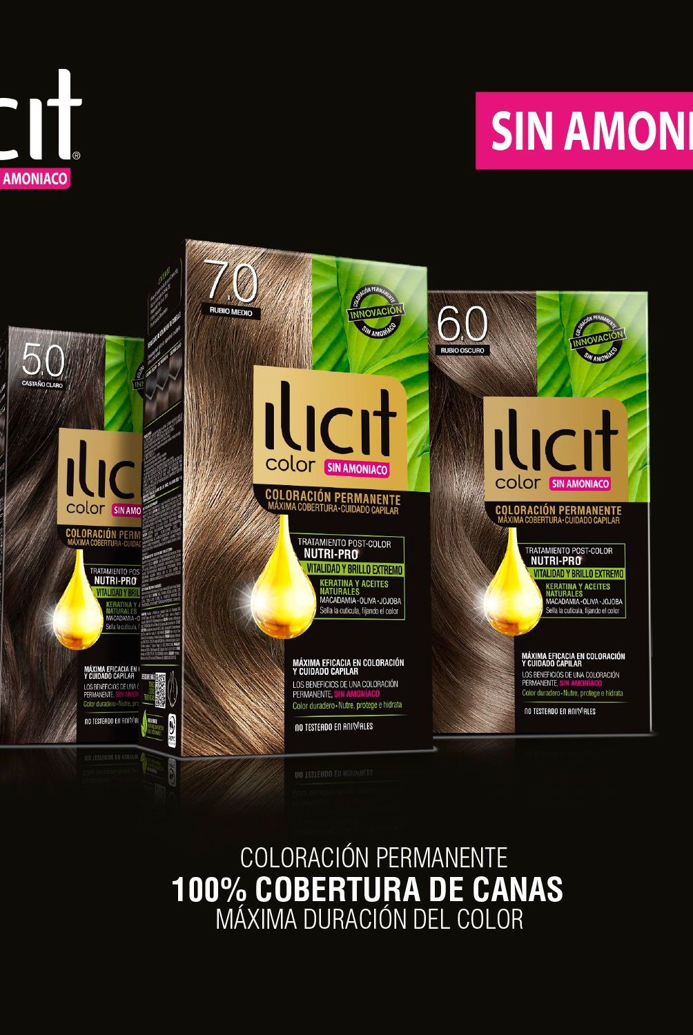 ILICIT - Tinte sin Amoníaco Coloración Permanente Color Castaño Oscuro 3.0