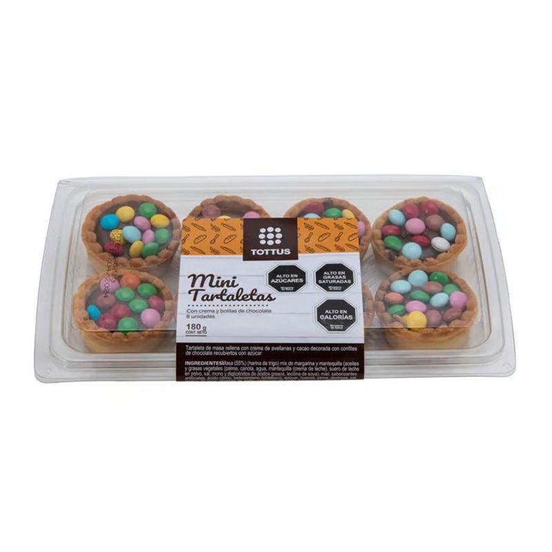 TOTTUS - Mini Tartaletas con Crema de Avellanas y Confites Tottus 180 g
