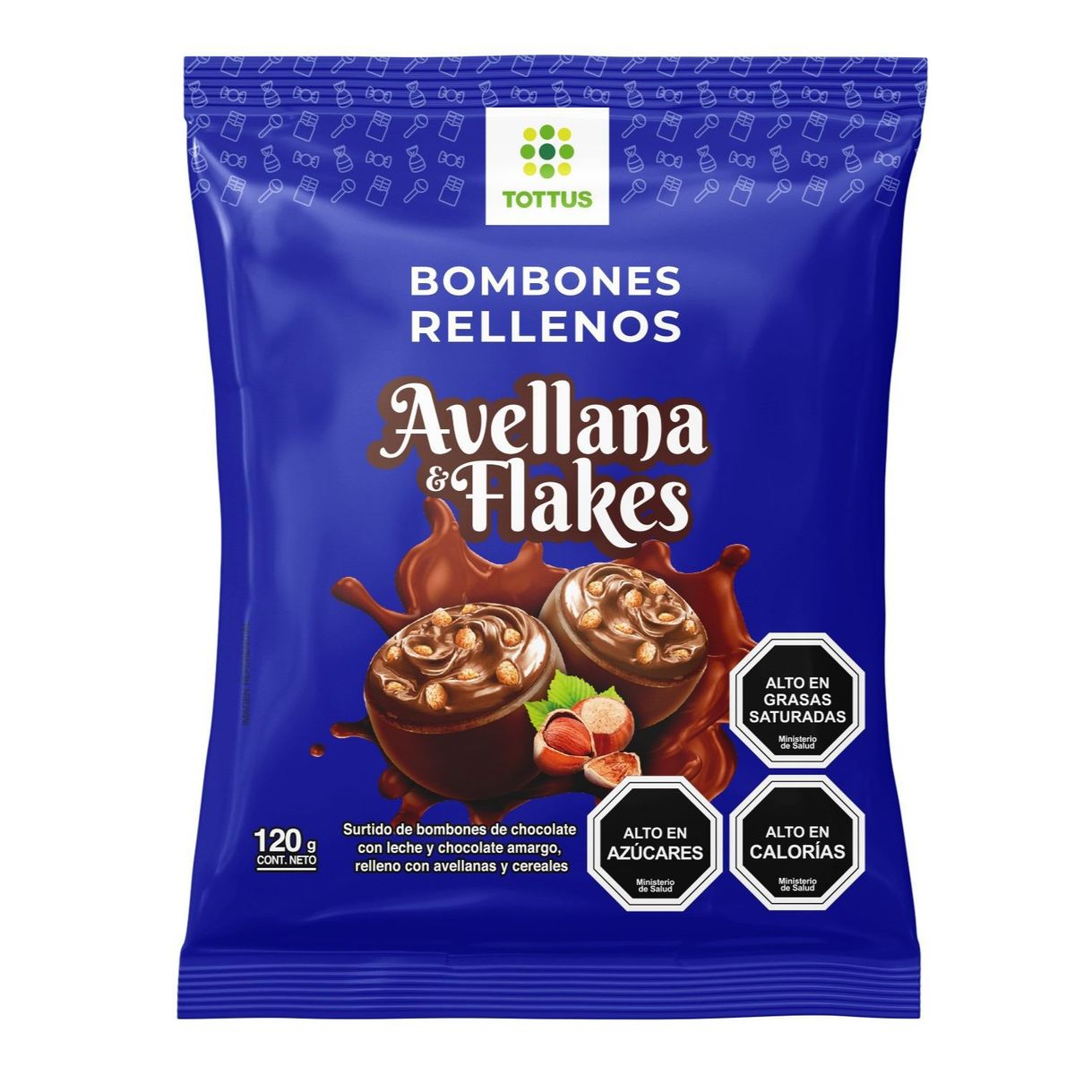 TOTTUS - Bombones de Chocolate Avellana Flakes Tottus 120 g