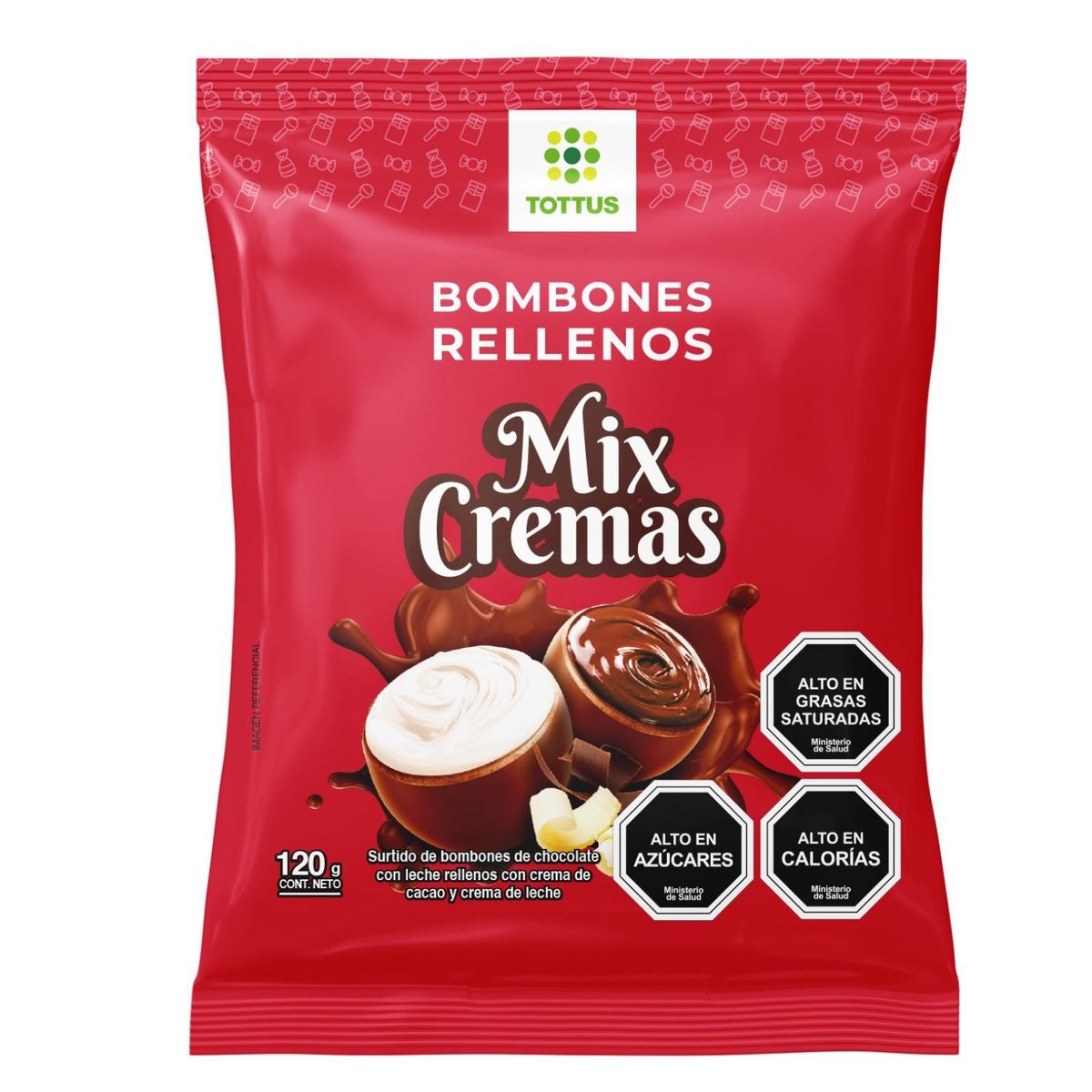 TOTTUS - Bombones de Chocolate Mix Crema Tottus 120 g