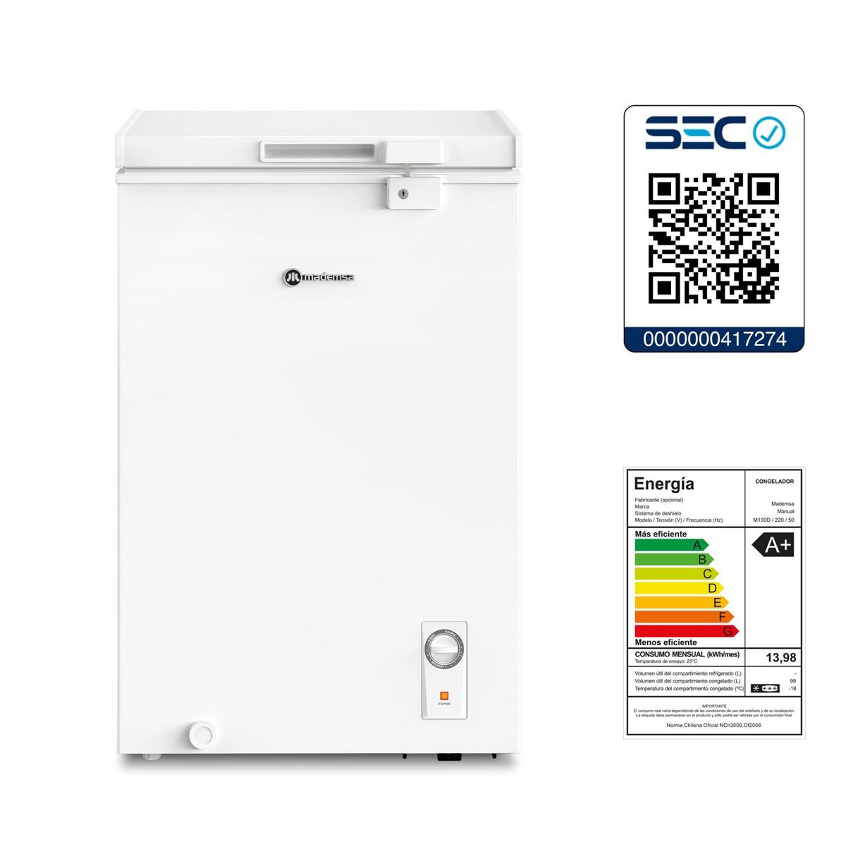 MADEMSA - FREEZER HORIZONTAL 99LT M100D DUAL MADEMSA