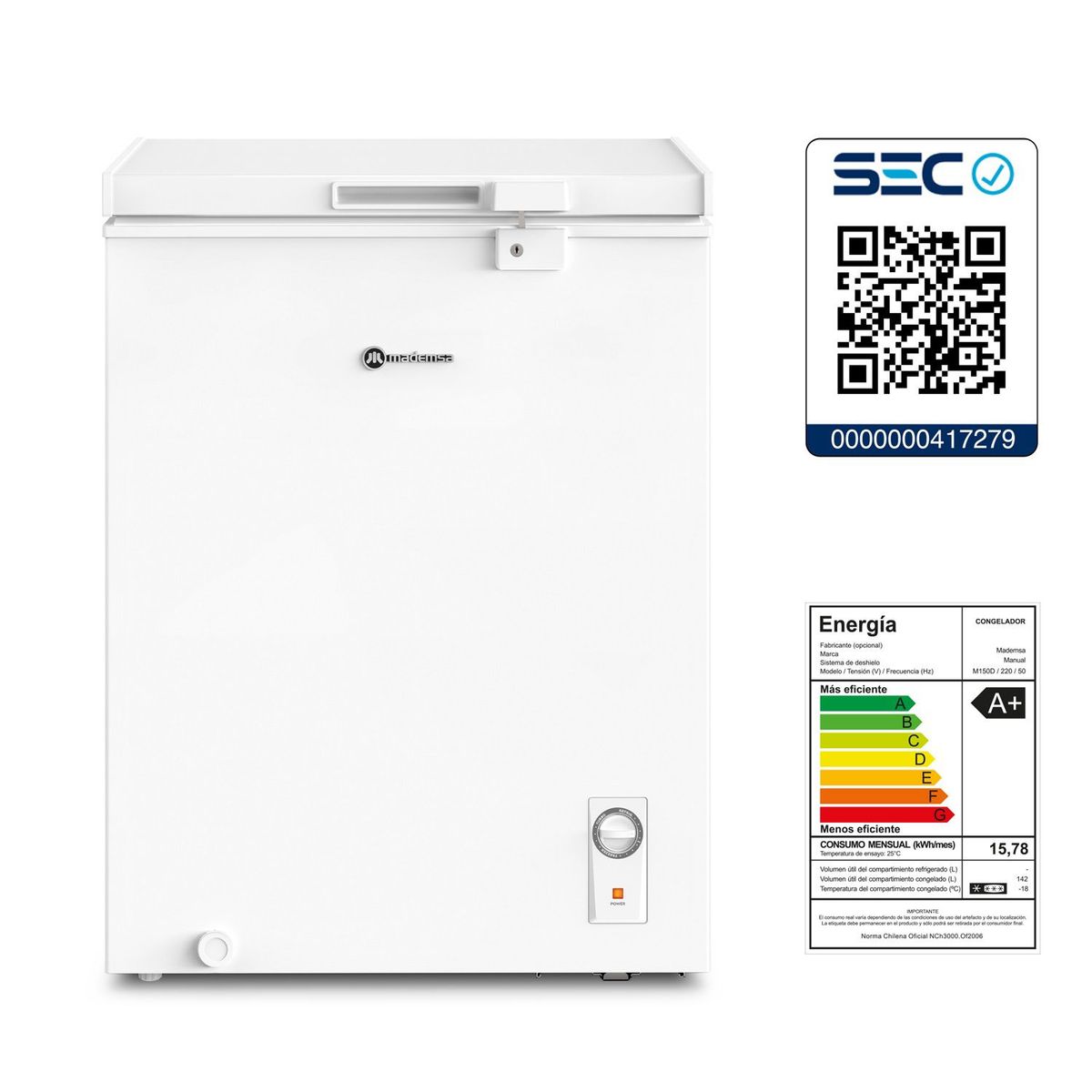 MADEMSA - Freezer Horizontal 142L M150D Dual Mademsa