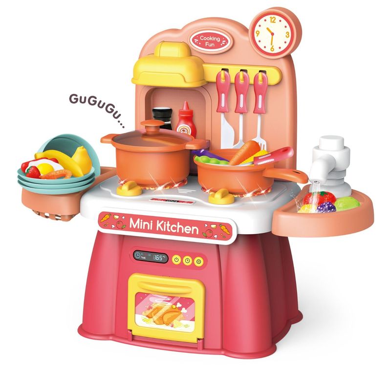 Mini Cocina Con 27 Accesorios Rosa | Tottus Chile
