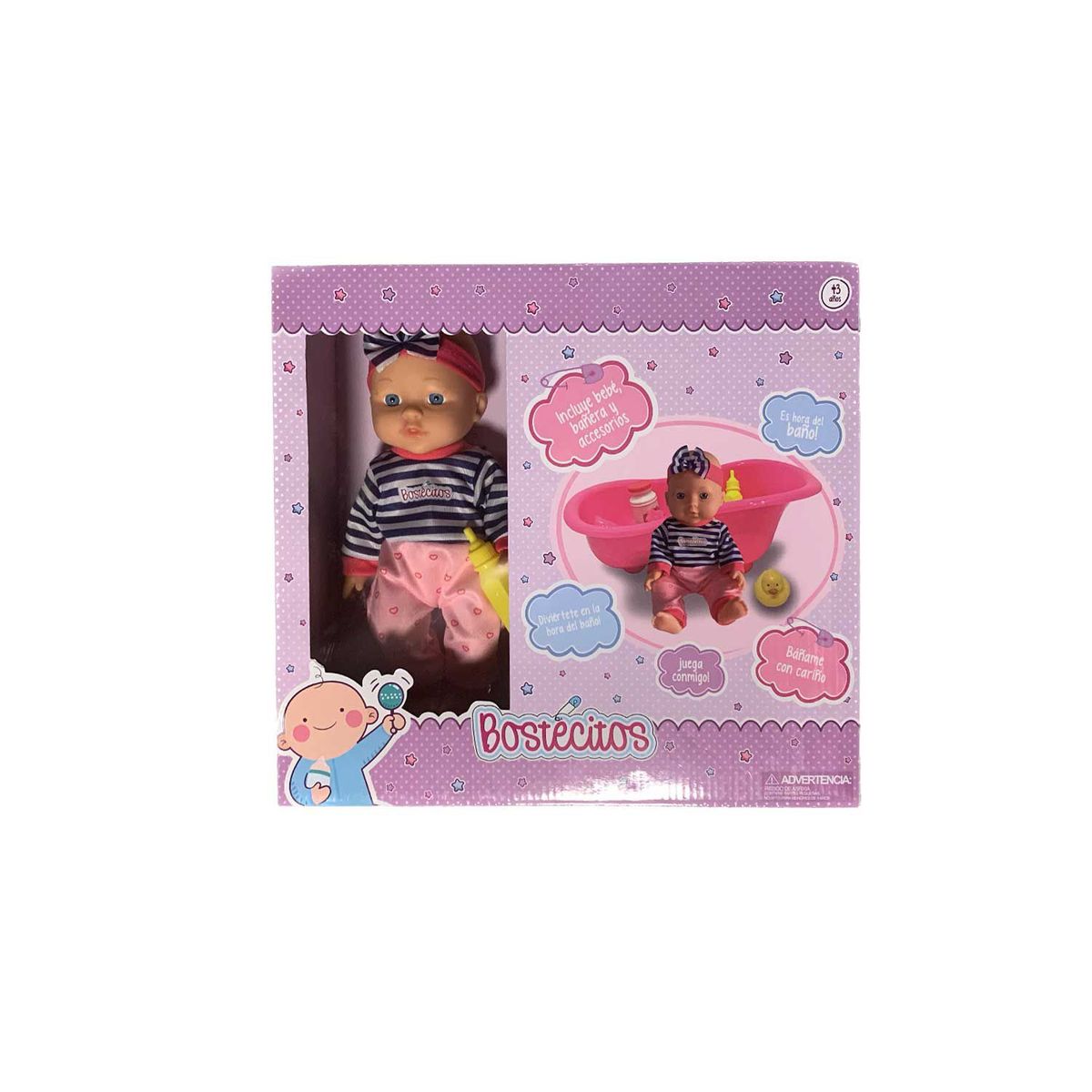 BOSTECITOS - Muñeca 28 Cm Con Bañera Top