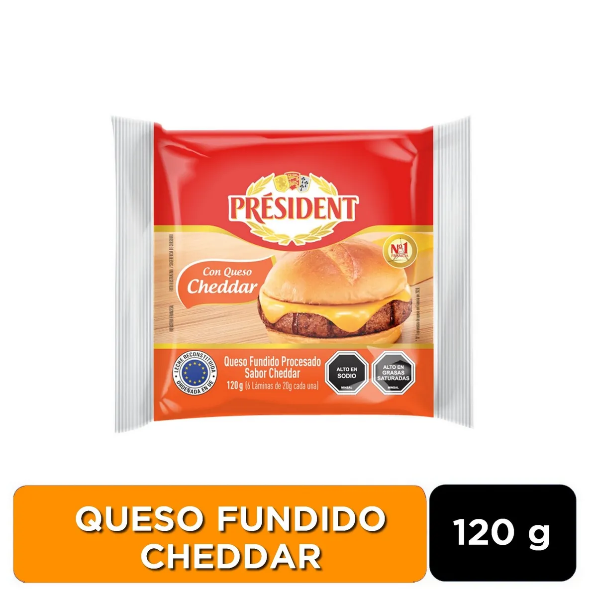 PRESIDENT - QUESO FUNDIDO CHEDDAR PRESIDENT 120 GR