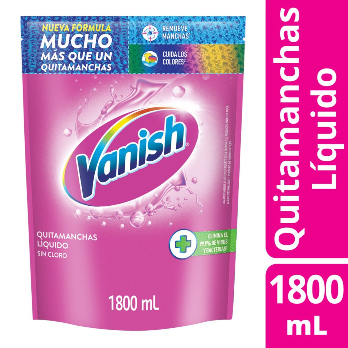 VANISH - Quitamanchas Líquido Sin Cloro Ropa Color Vanish 1.8 lt