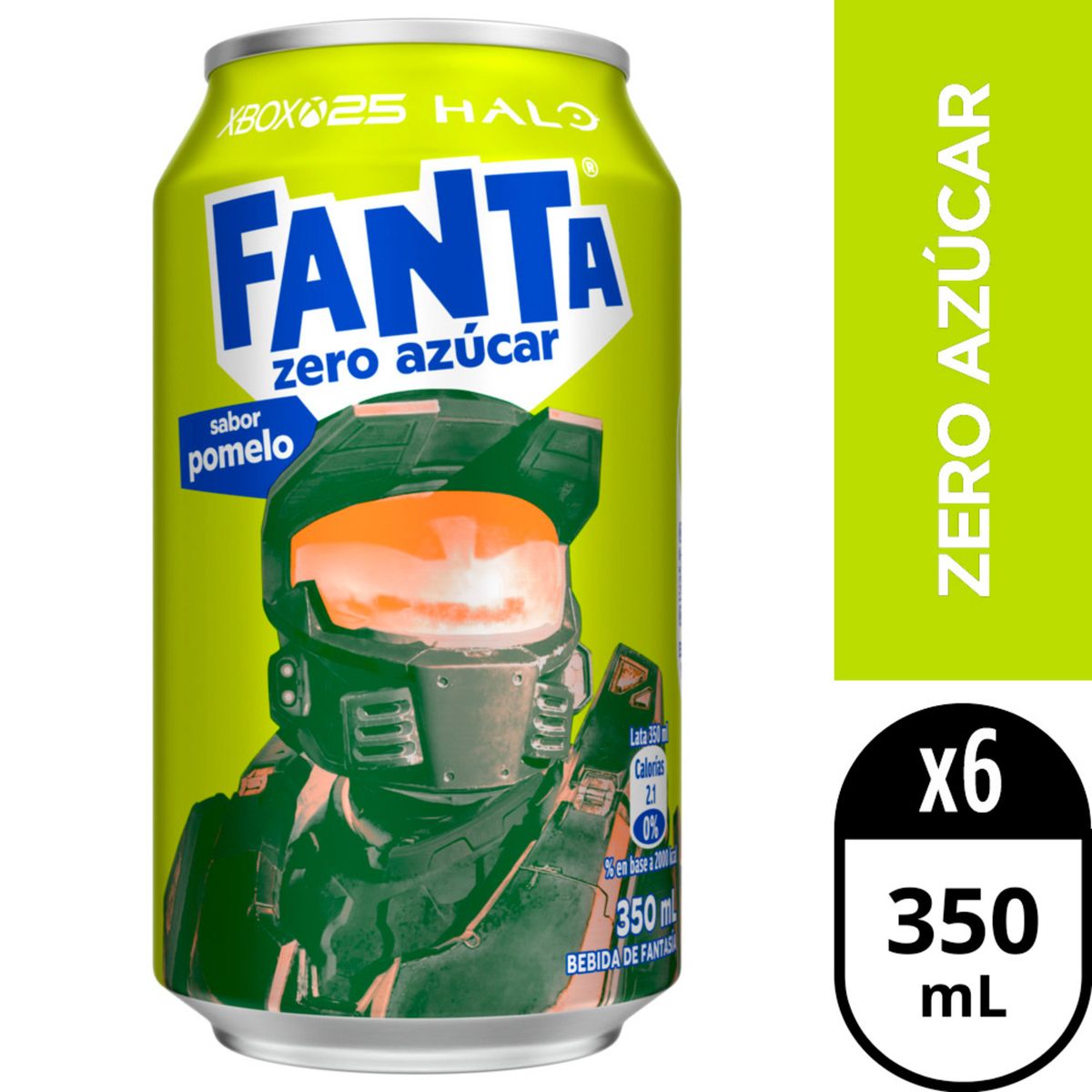 FANTA - Pack Bebidas Fanta Sabor Pomelo Sin Azúcar 6 x 350 ml