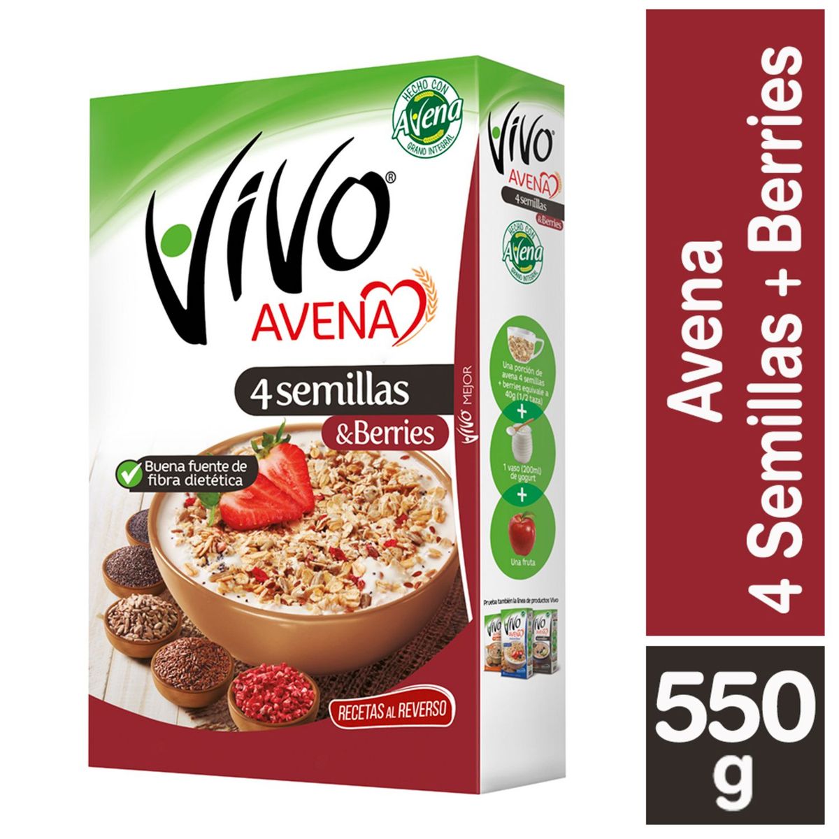 VIVO - Avena 4 Semillas + Berries Vivo 550 g