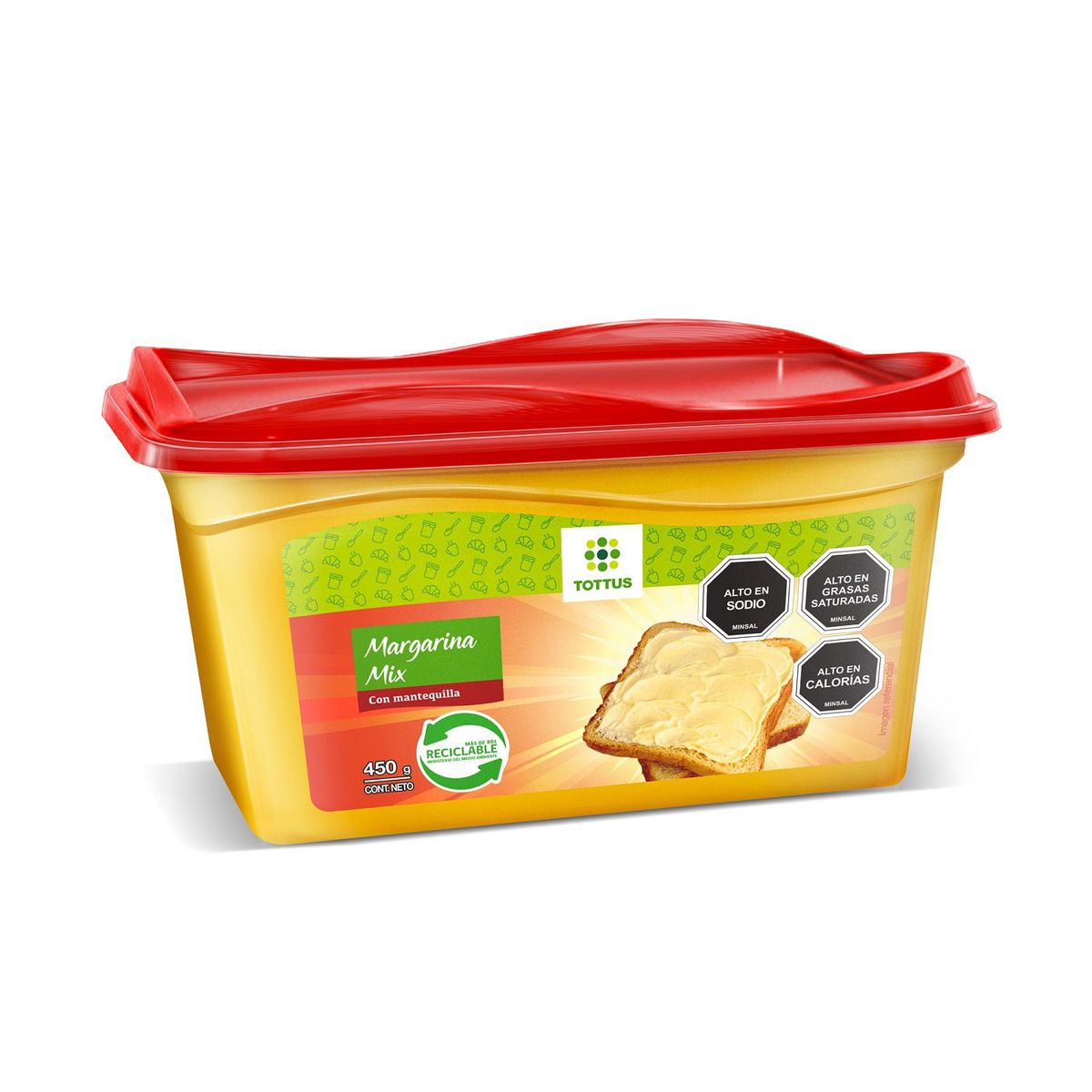 TOTTUS - Margarina Pote Mix Tottus 450 g
