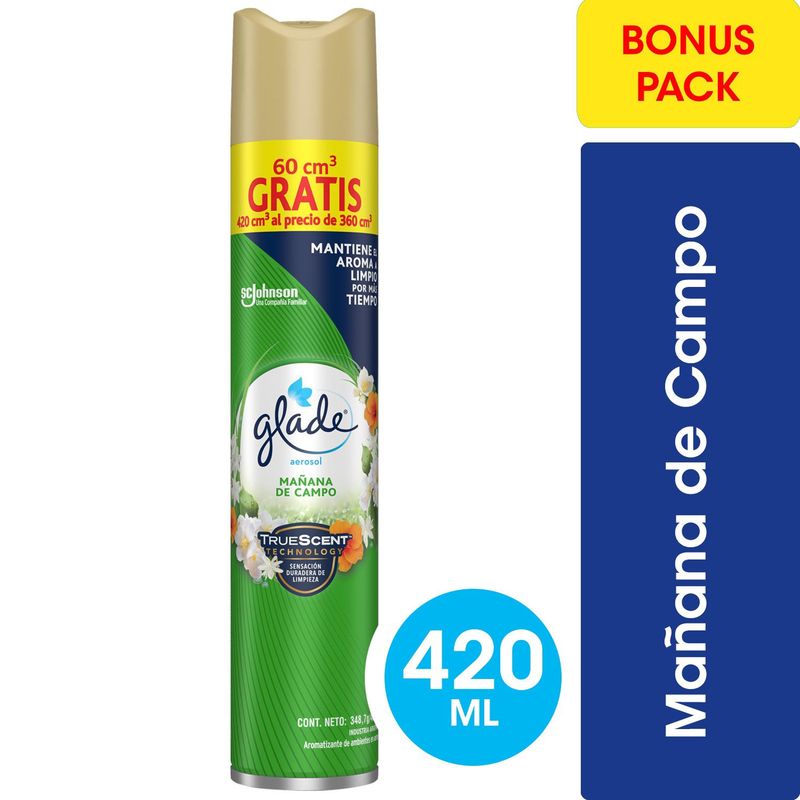 GLADE - Desodorante Ambiental Glade Aerosol Mañana de Campo 420 ml