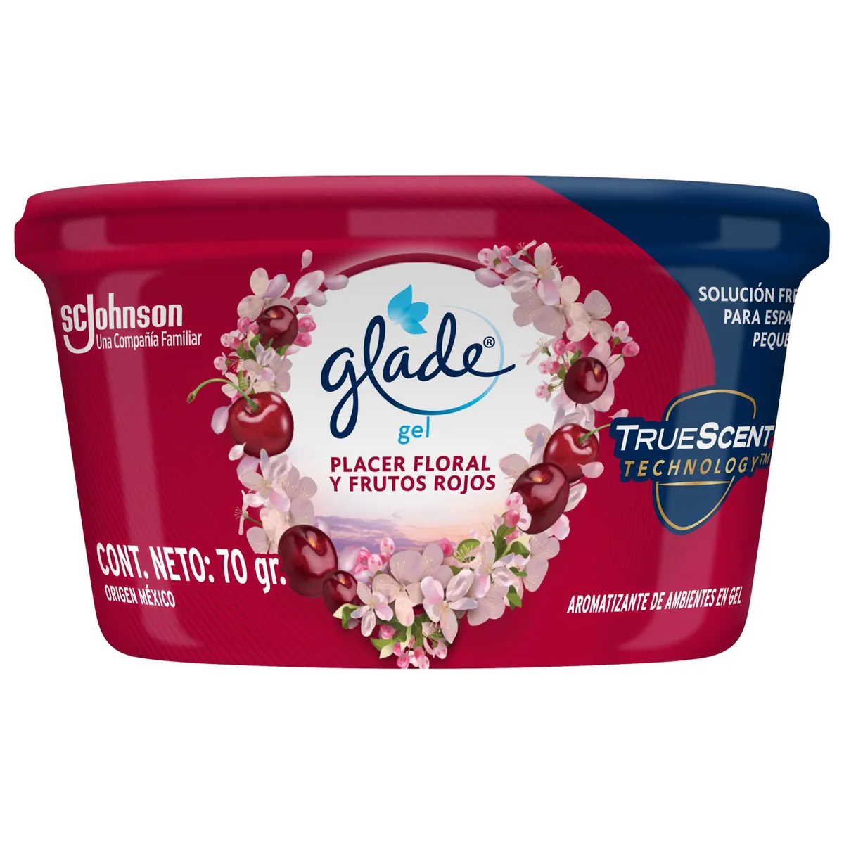GLADE - Desodorante Ambiental Glade Mini Gel Hogar Placer Floral y Frutos Rojos 70 g