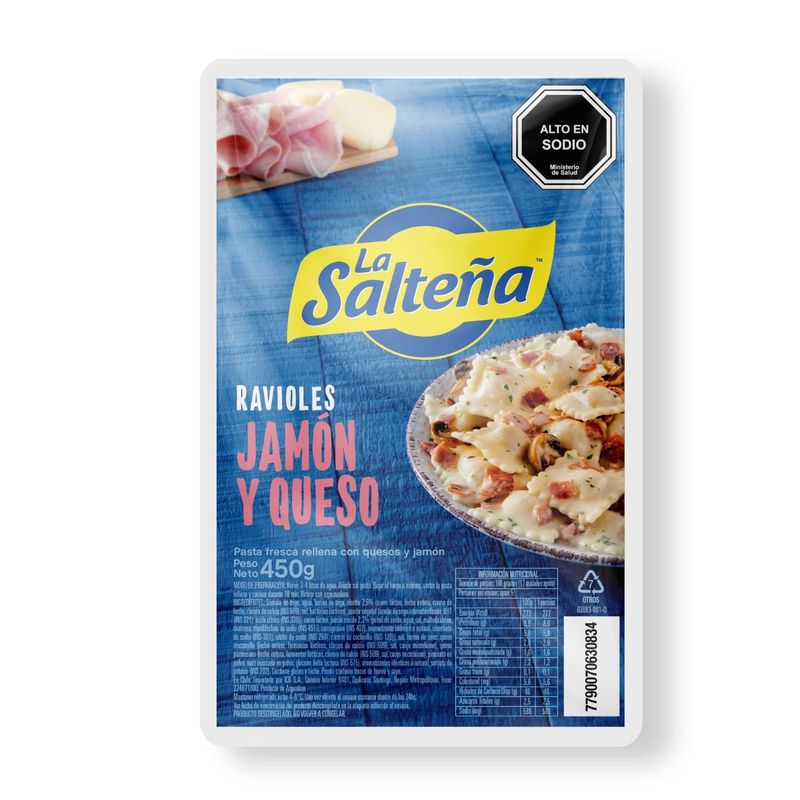 LA SALTEÑA - Pasta Ravioles Jamón y Queso La Salteña 450 g