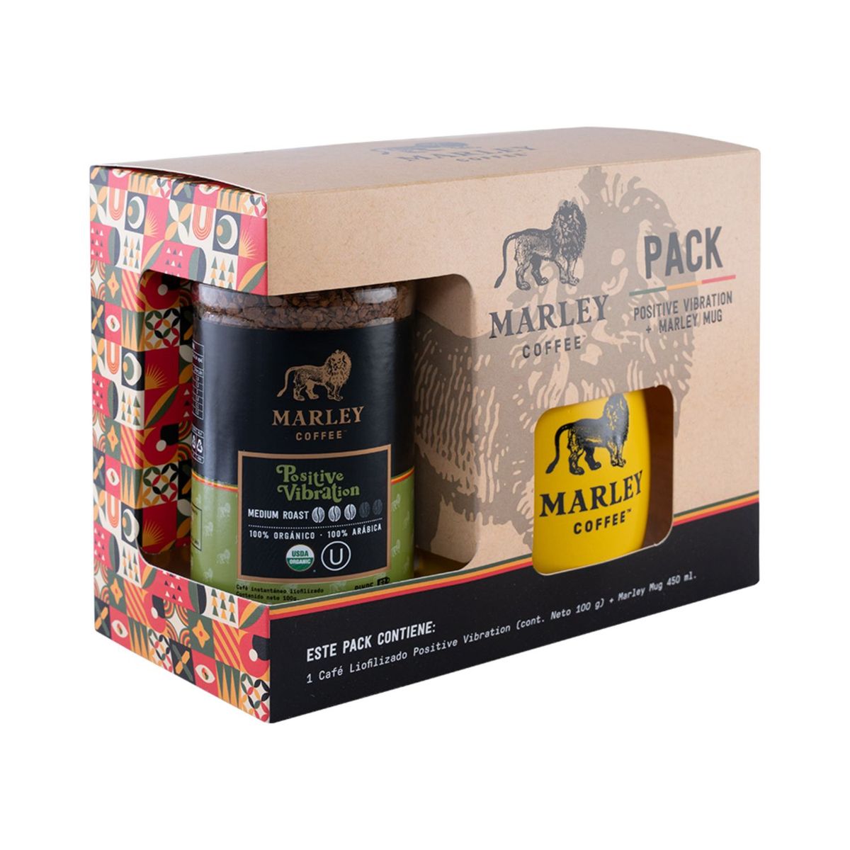 MARLEY COFFEE - Café Liofilizado Positive Vibration Marley Coffee 100 g + Mug 450 ml