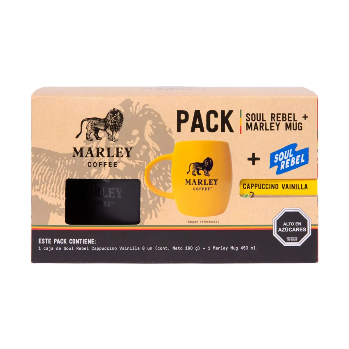 MARLEY COFFEE - Café Marley Cappuccino de Vainilla 160 g + Mug