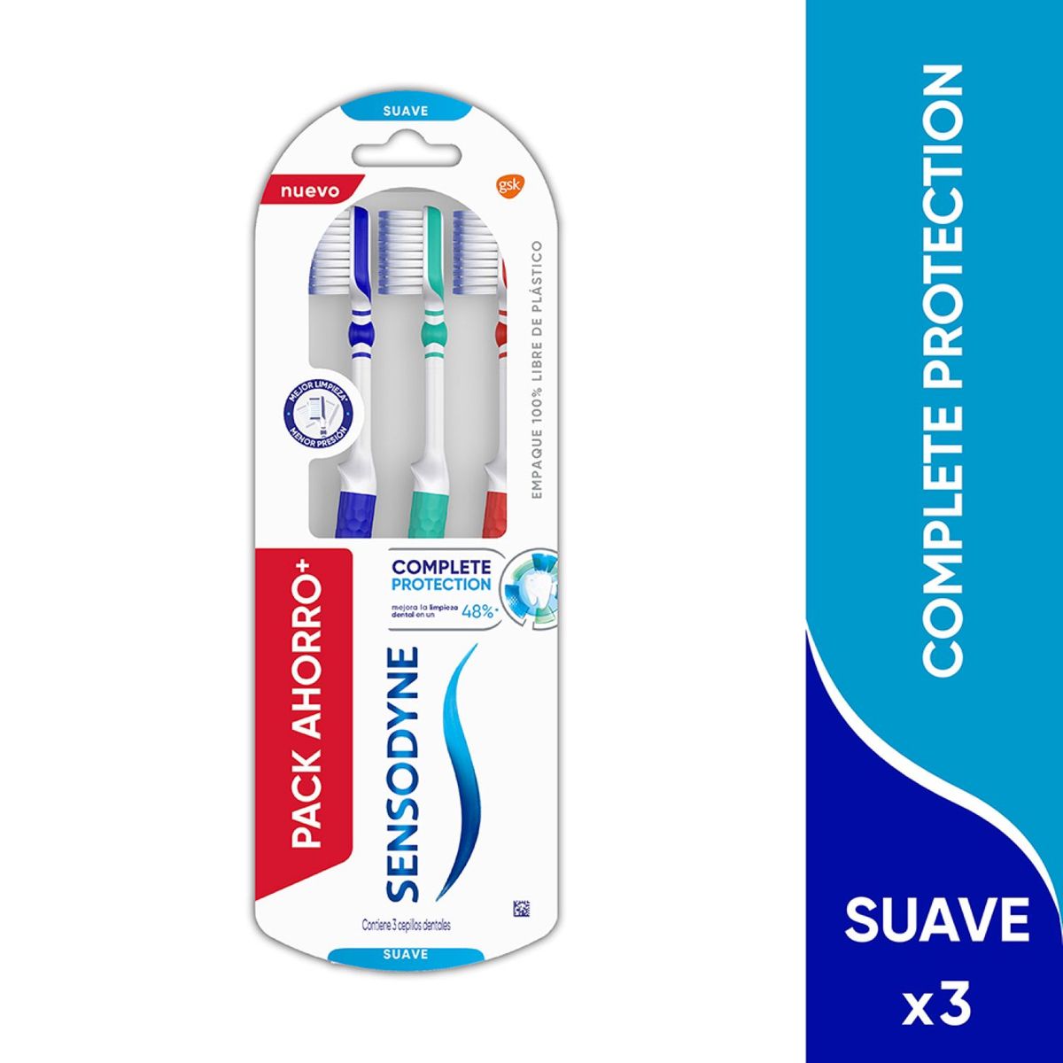SENSODYNE - Pack Cepillos Dentales Sensodyne Complete Protection Suave 3 Un