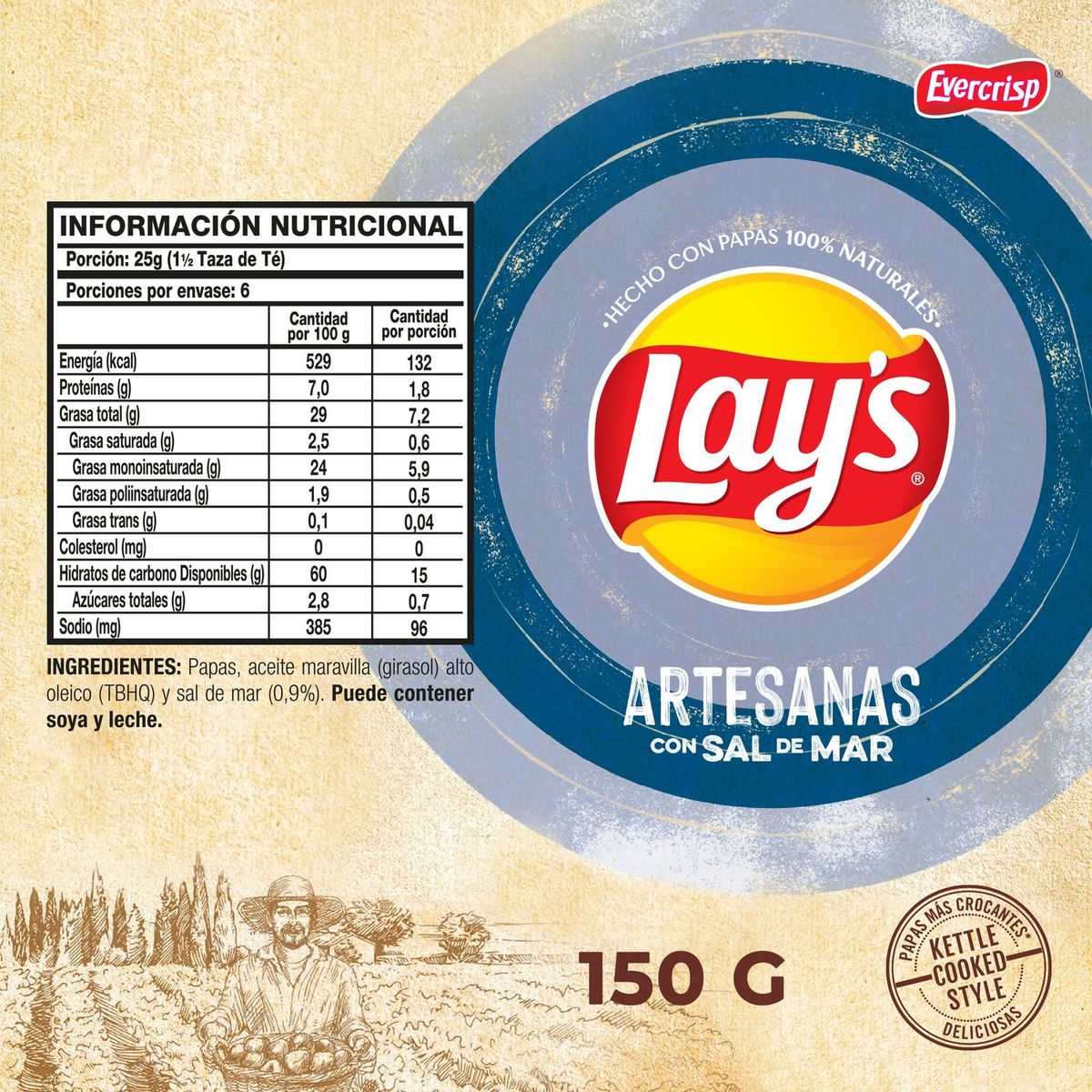 LAYS - Papas Fritas Artesanas con Sal de Mar