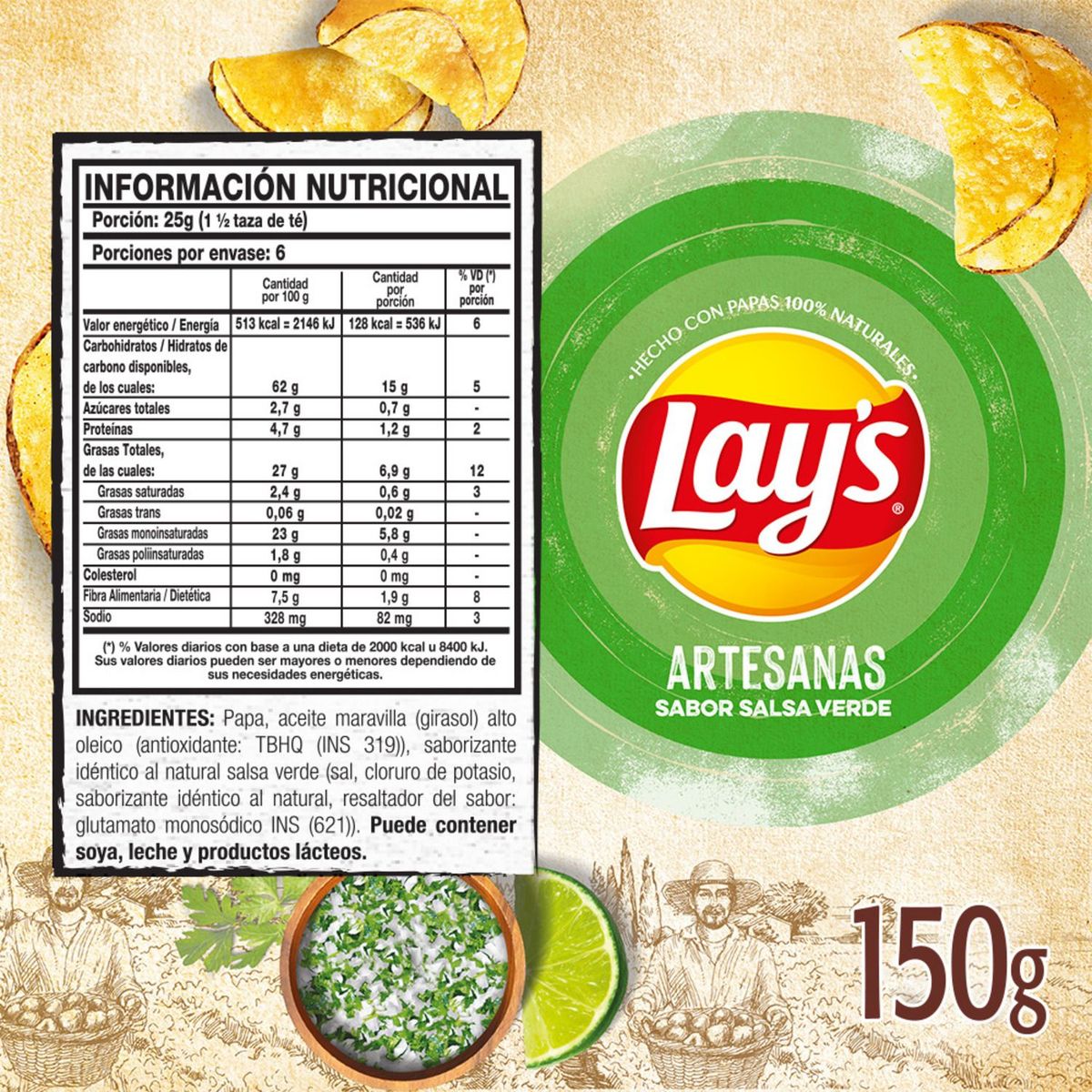 LAYS - Papas Fritas Artesanas Sabor Salsa Verde
