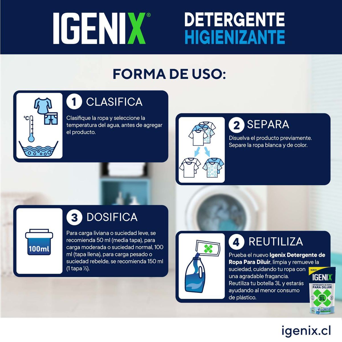 IGENIX - Detergente Higienizante Igenix 3 lt