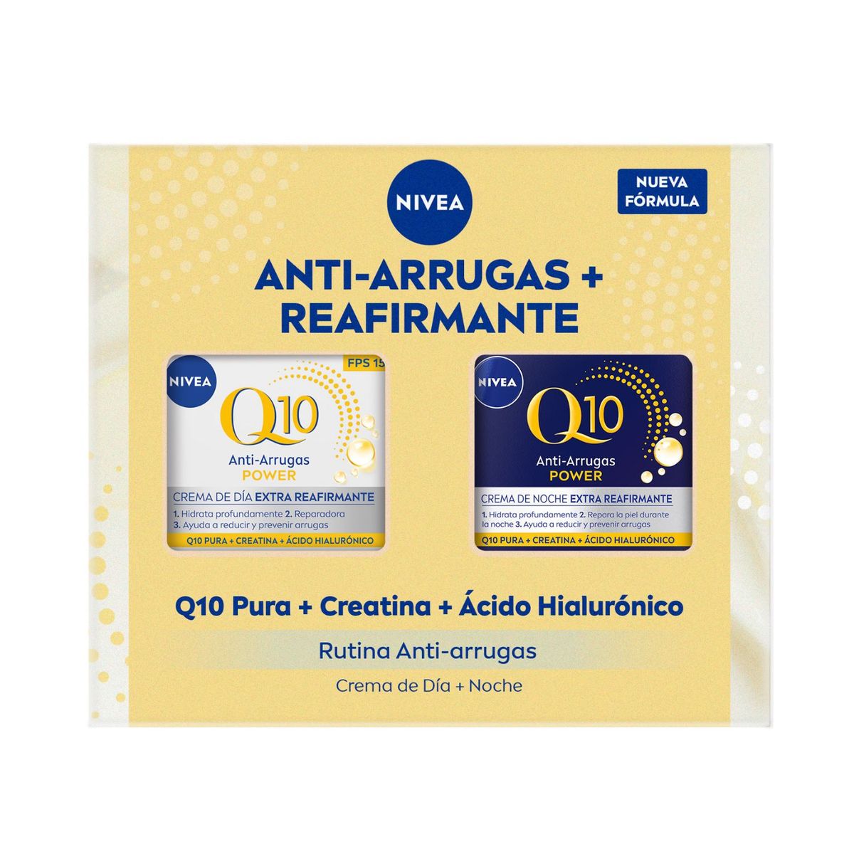 NIVEA - Pack Crema Facial Nivea Q10 Antiarrugas y Reafirmante Día y Noche 2 x 50 ml
