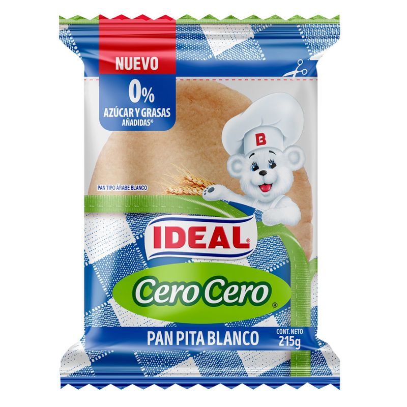 IDEAL - PAN PITA BLANCO CERO CERO 215G