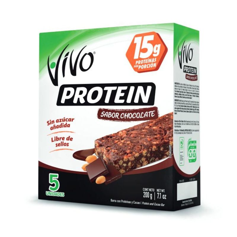 VIVO - Barra Proteína Vivo sabor Chocolate 5 x 40 g