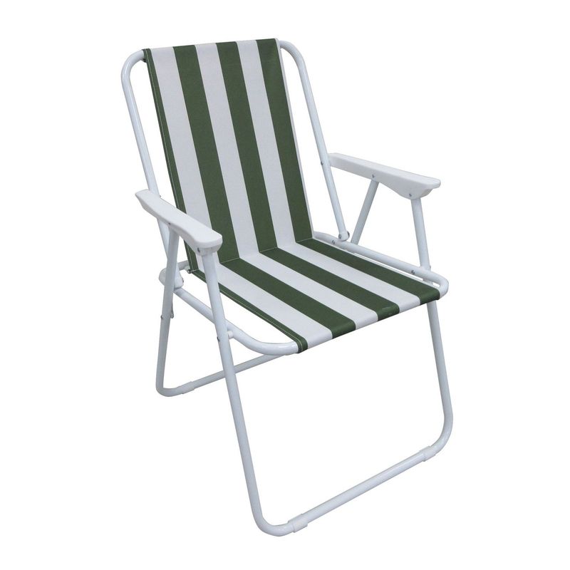 CASA JOVEN - SILLA DE PLAYA RAYAS VERDE BLANCO