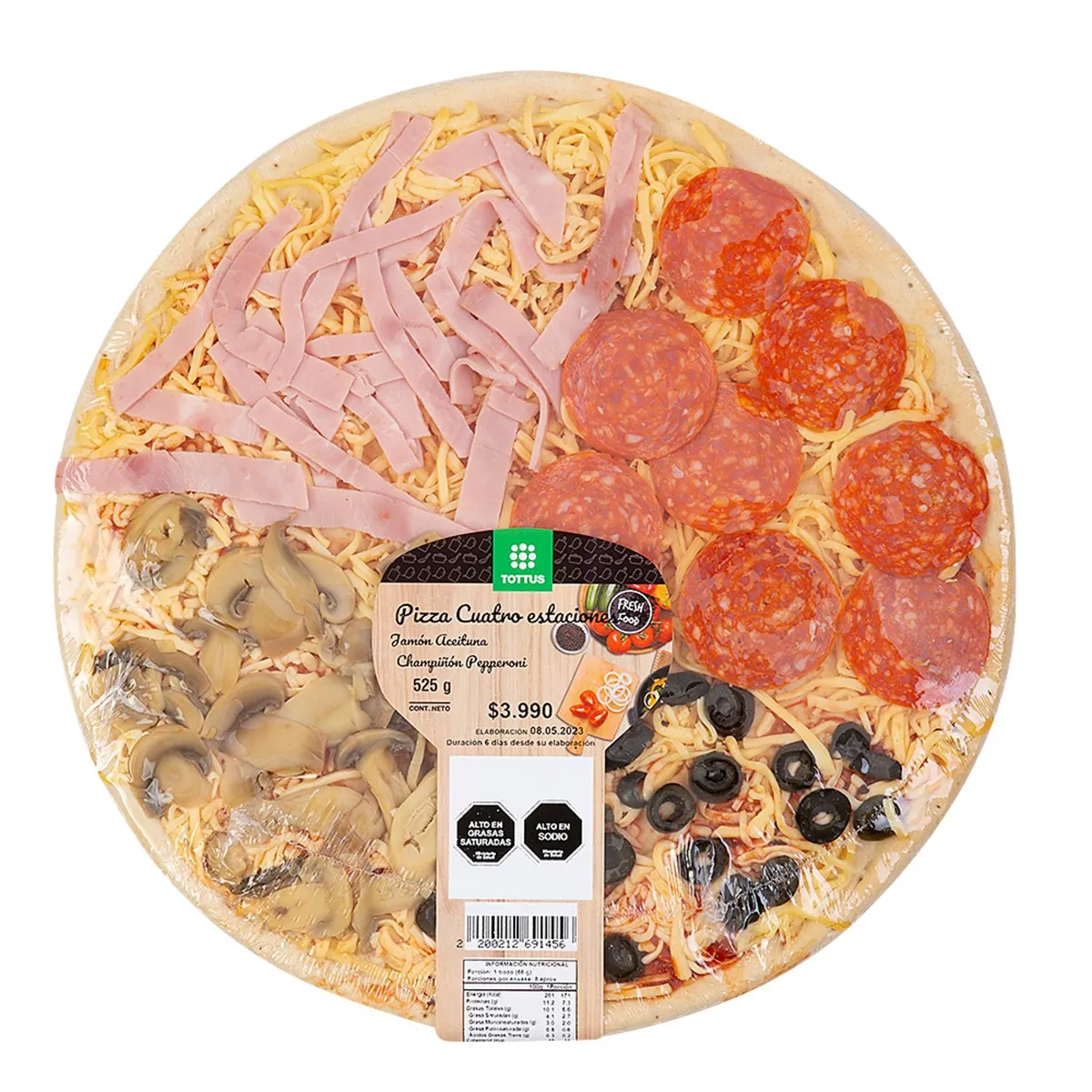 TOTTUS - Pizza Cuatro Estaciones Tottus 485 g