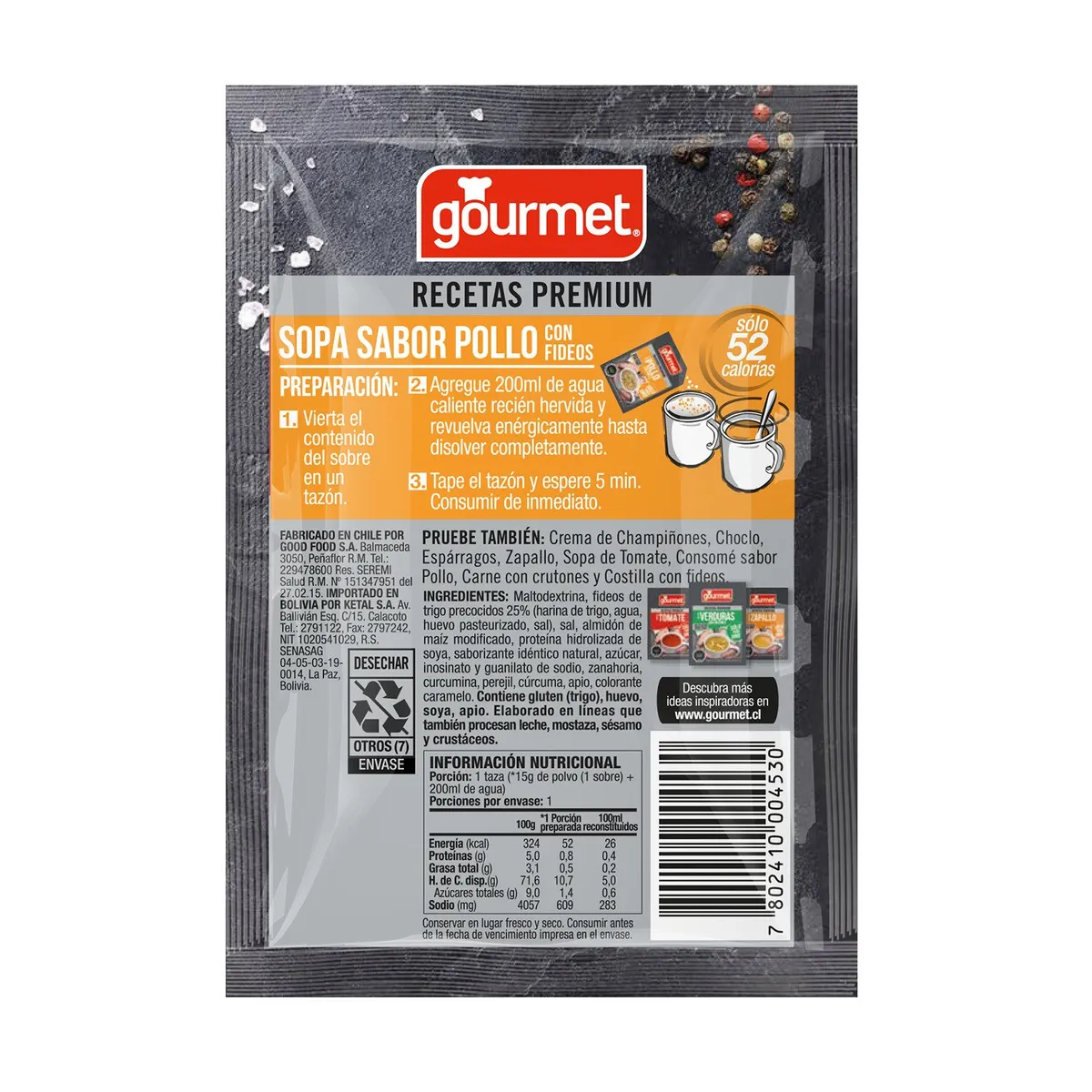 GOURMET - Sopa Pollo con Fideos Gourmet 15 g