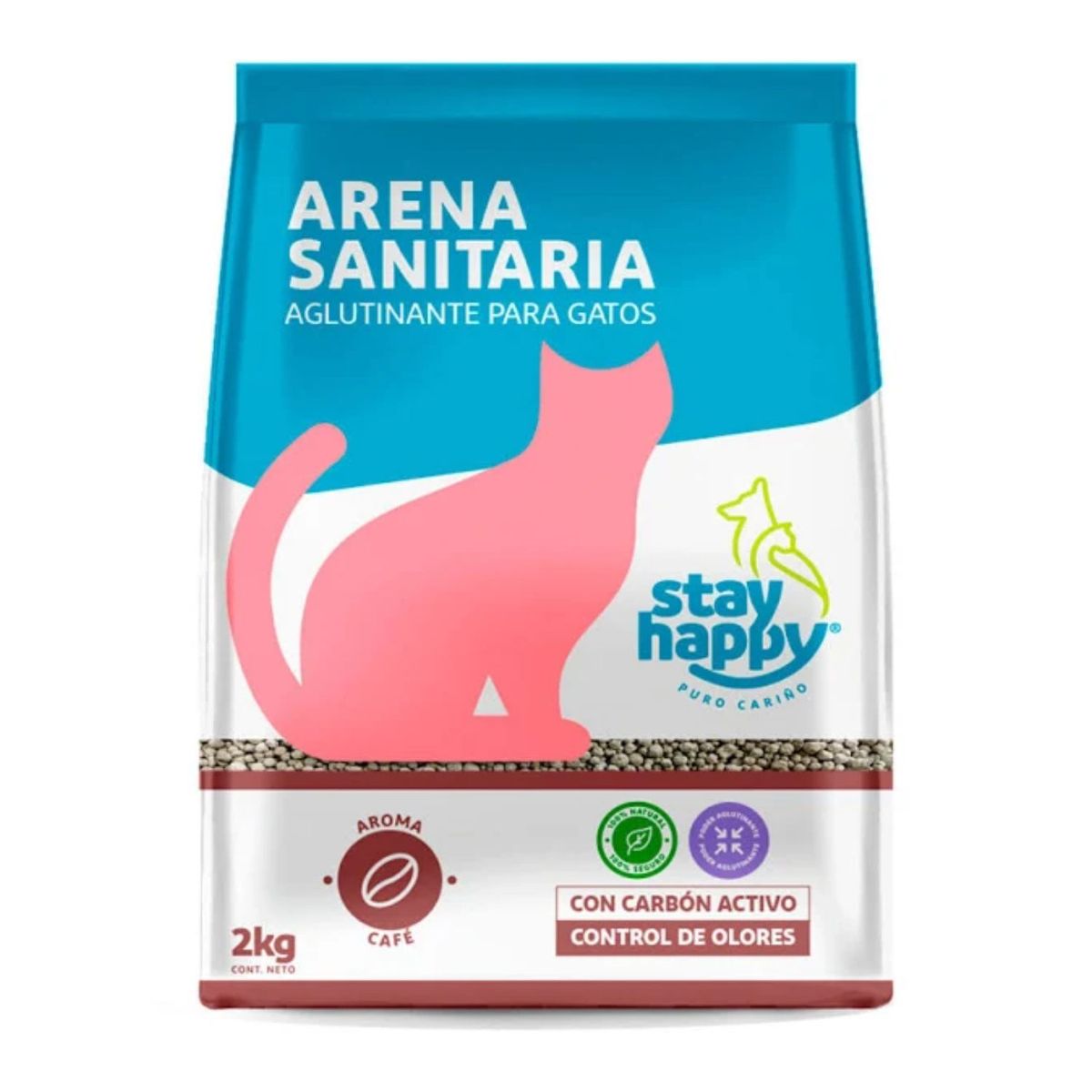 STAY HAPPY - Arena Aglutinante Aroma Café Stay Happy 2 kg