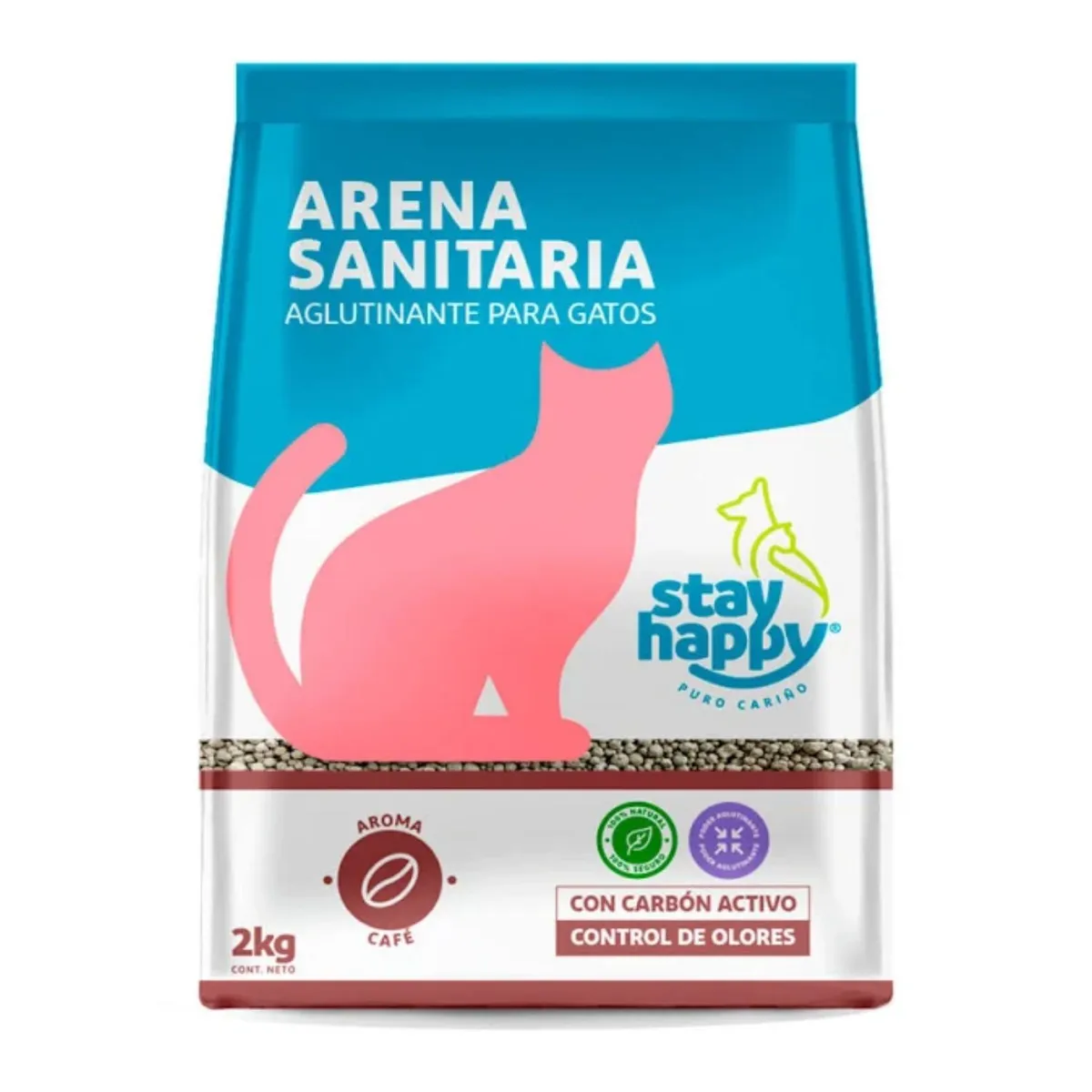 STAY HAPPY - Arena Aglutinante Aroma Café Stay Happy 2 kg