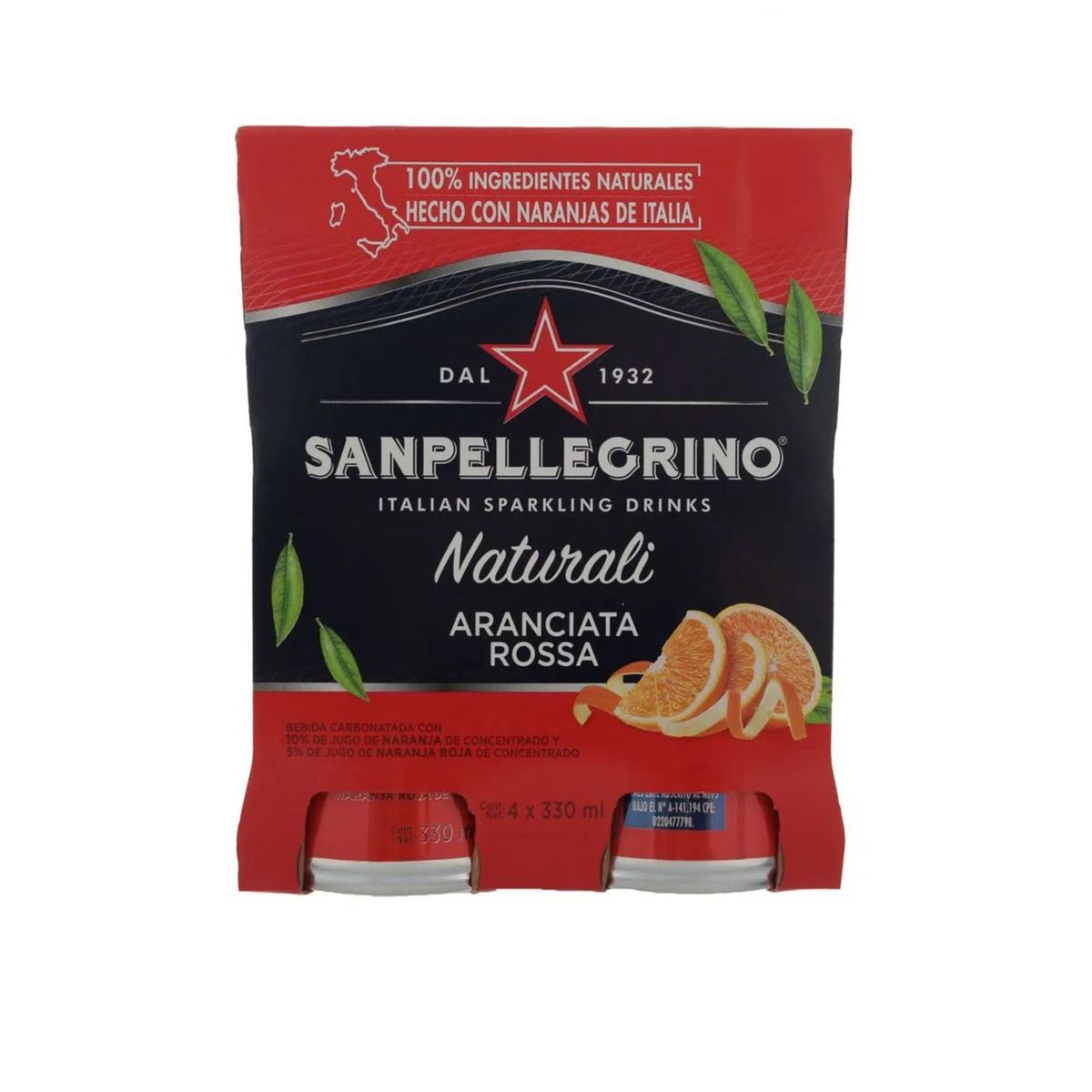 SAN PELLEGRINO - Pack Agua Saborizada San Pellegrino Arossa 4 x 330 ml
