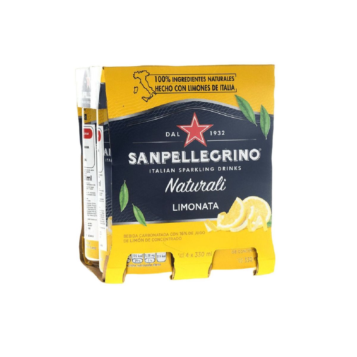SAN PELLEGRINO - Pack Agua Saborizada San Pellegrino Limonata 4 x 330 ml