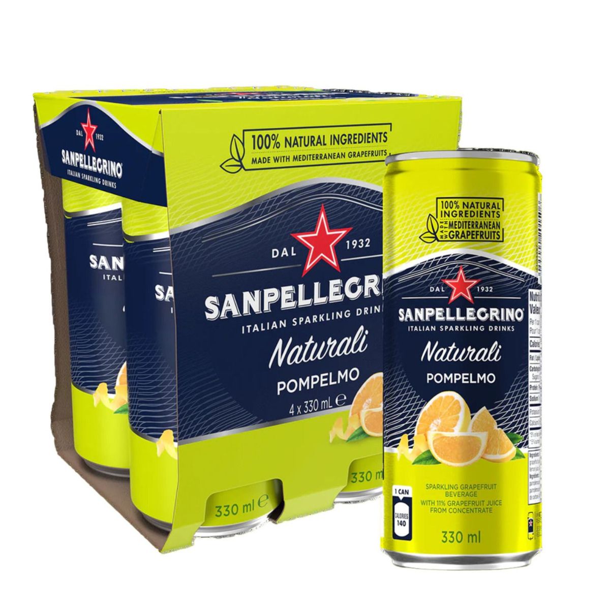 SAN PELLEGRINO - Pack Agua Saborizada San Pellegrino Pompelmo 4 x 330 ml