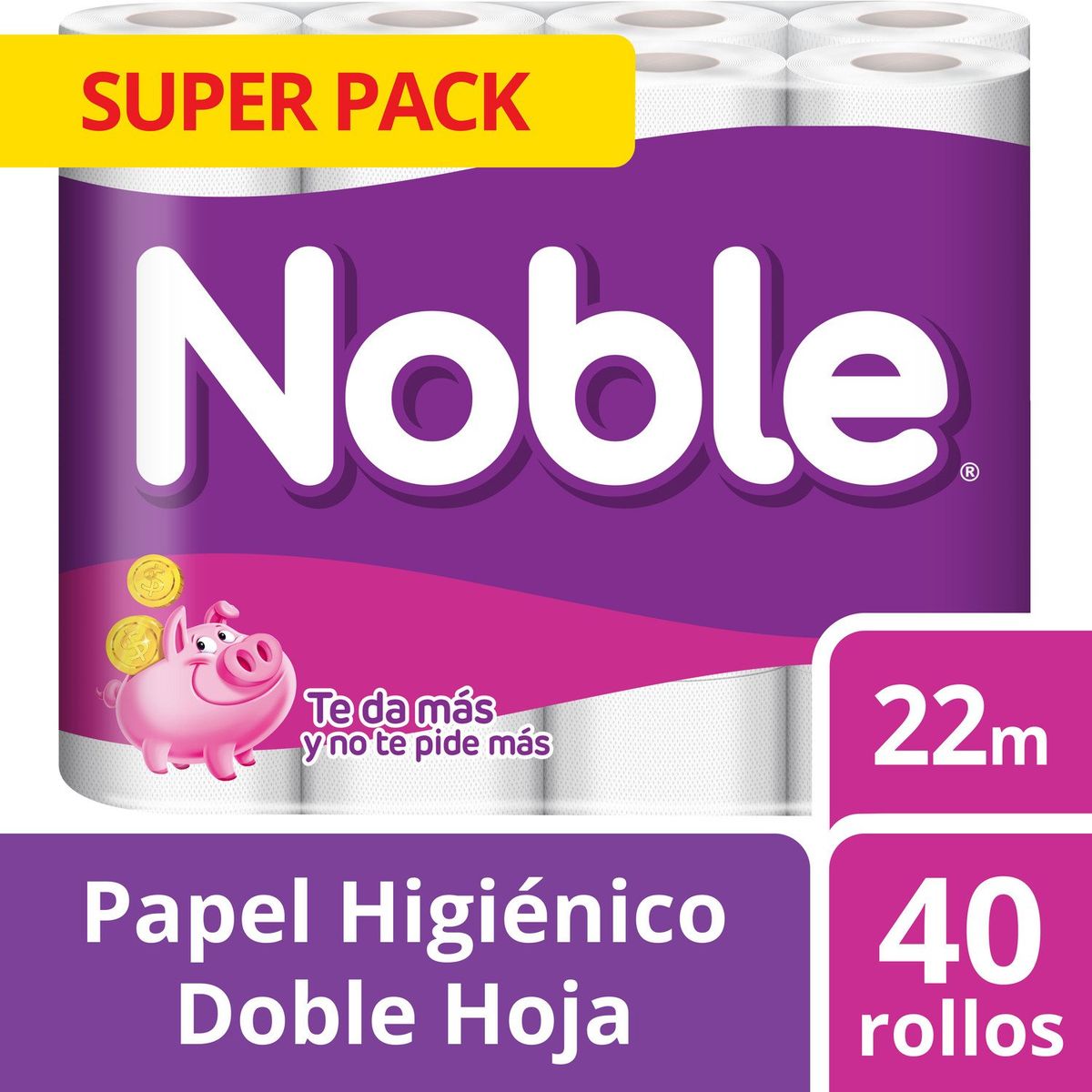 NOBLE - Papel Higiénico Noble Doble Hoja 40 x 22 mts