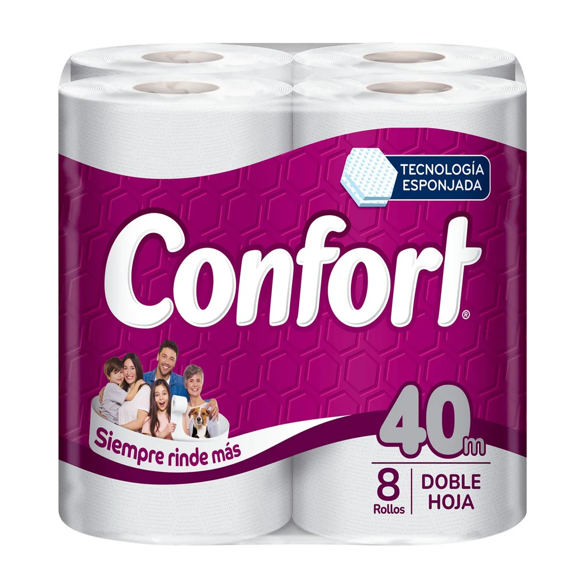 CONFORT - Papel Higiénico Confort Doble Hoja 8 x 40 mts
