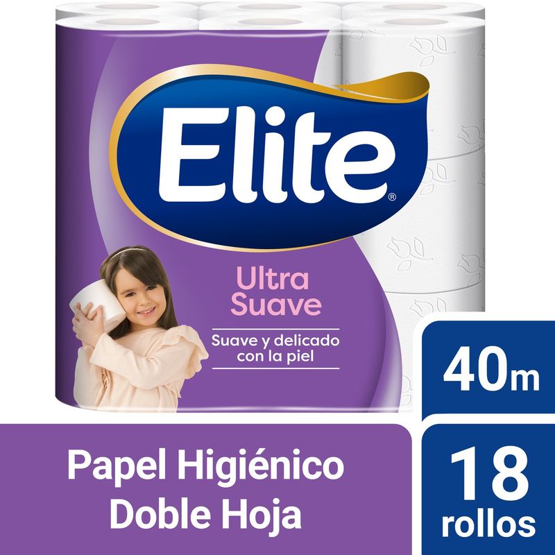 ELITE - Papel Higiénico Elite Ultra Doble Hoja 18 x 40 mts