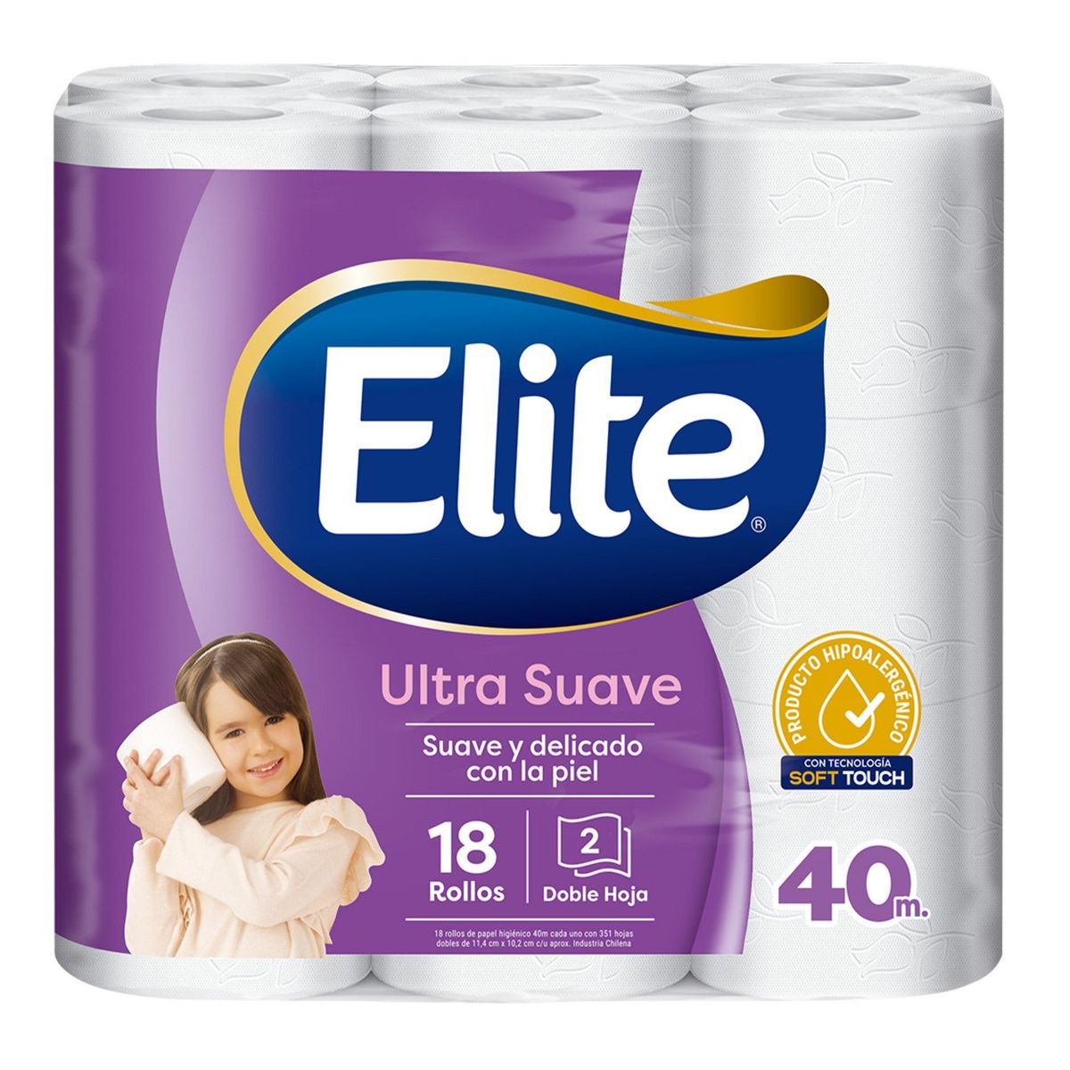 ELITE - Papel Higiénico Elite Ultra Doble Hoja 18 x 40 mts