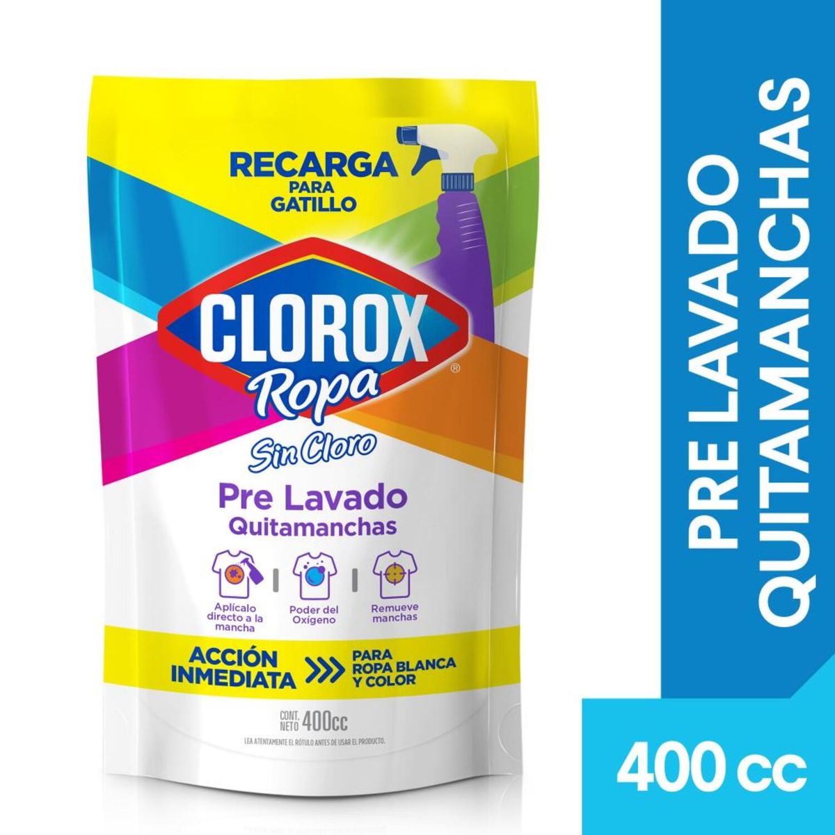CLOROX - Pre Lavado Quitamanchas Ropa Color Sin Cloro Clorox 400 ml