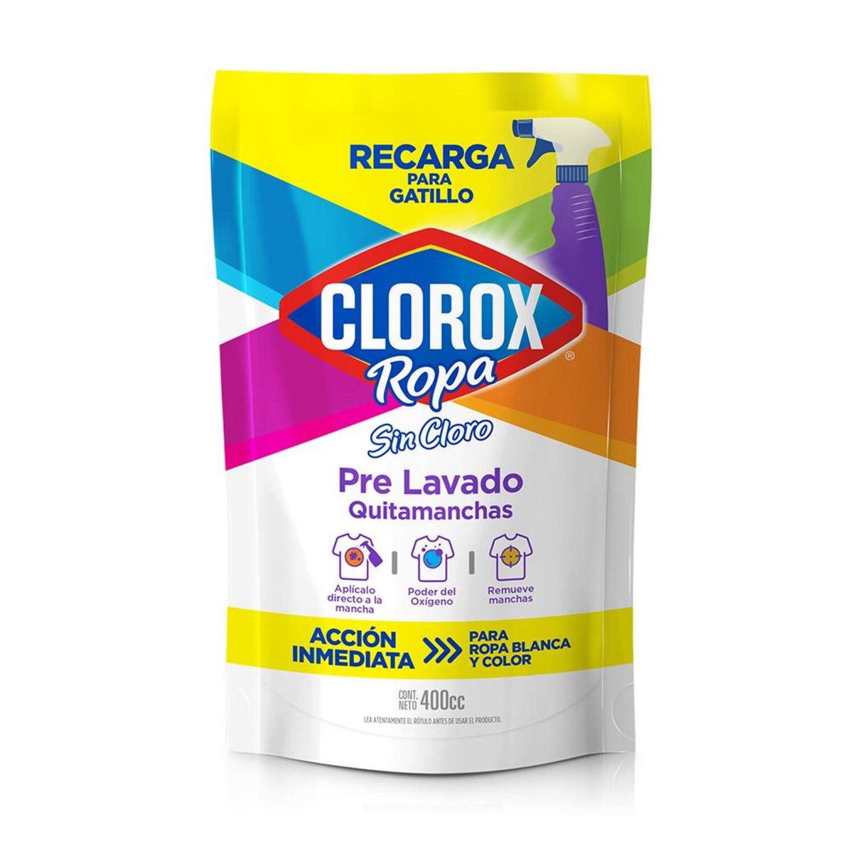 CLOROX - Pre Lavado Quitamanchas Ropa Color Sin Cloro Clorox 400 ml
