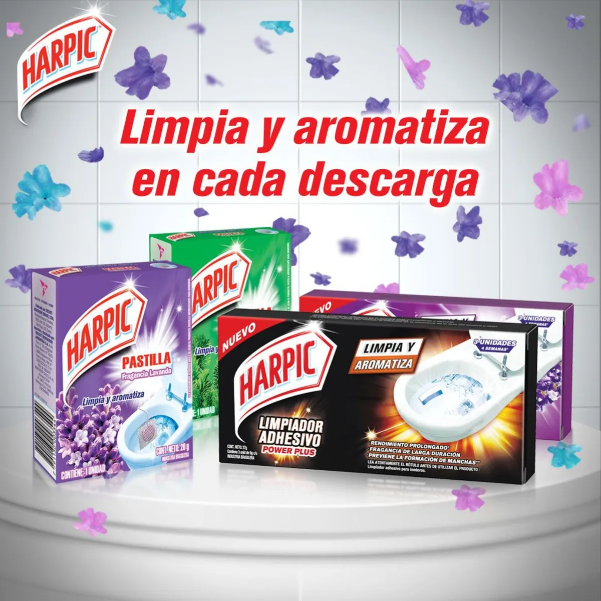 HARPIC - Limpiador Adhesivo para Inodoros Lavanda