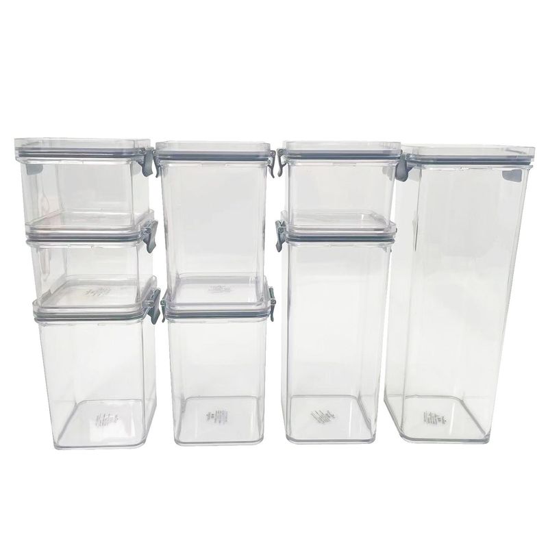 CASA JOVEN - Set 8 Canister Plastico Pet Con Silicona