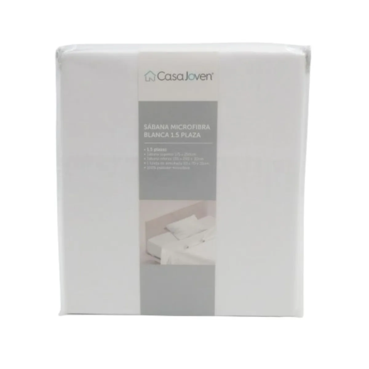 CASA JOVEN - Sábana Microfibra Blanca 1,5 Plaza M