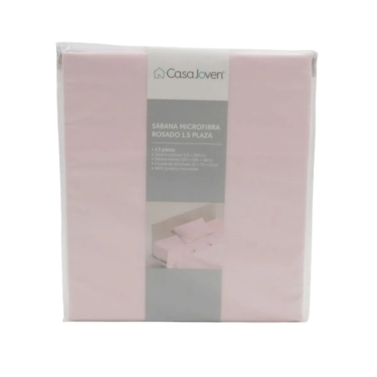 CASA JOVEN - Sábana Microfibra Rosado 1,5 Plaza